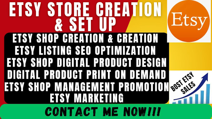 Gig Preview - Etsy store creation etsy setup etsy listing etsy product SEO etsy pod hyperlink