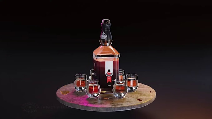 Gig Preview - 3d beverages animation 3d bottle design water simulation beverage marketing vid