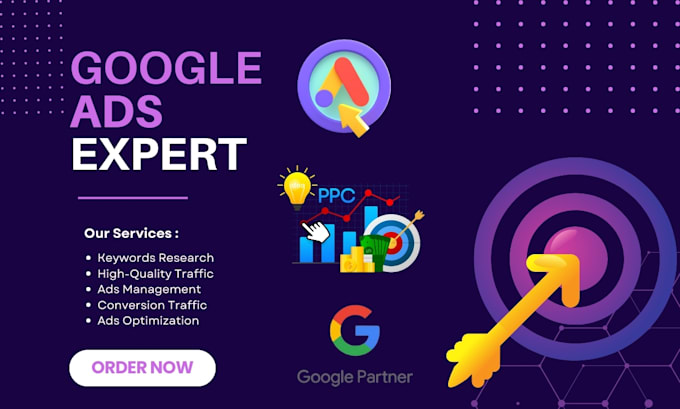 Gig Preview - Be your ads expert to build, manage, optimize your google ads campaigns