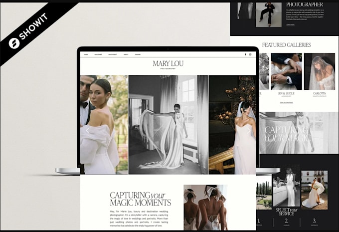 Gig Preview - Design, redesign showit website, customize showit template