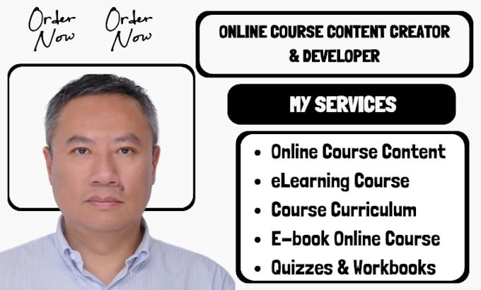 Gig Preview - Create online course content, curriculum, elearning course and course creation