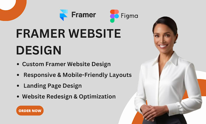 Gig Preview - Create modern framer website design, framer landing page