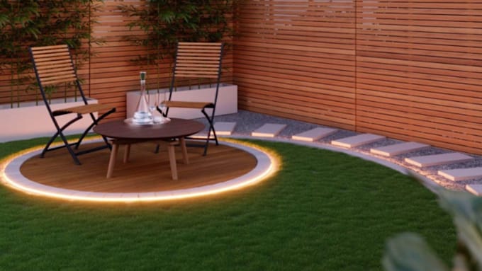 Gig Preview - Build potion, terrace outdoor kitchen area balcony furniture and 3d lamp