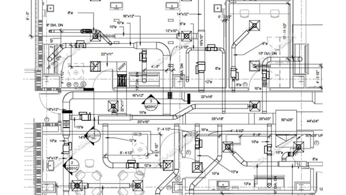 Gig Preview - Do achitecture hvac floor plan  mep duct design in autocad revit for city permit