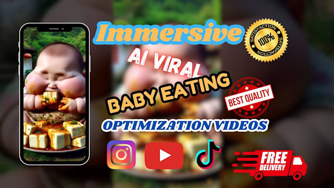 Gig Preview - Create viral ai baby eating videos with stunning realism