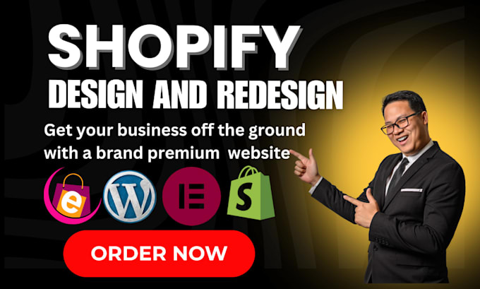 Gig Preview - Build shopify ecommerce website or shopify store,wix,webshop,business website