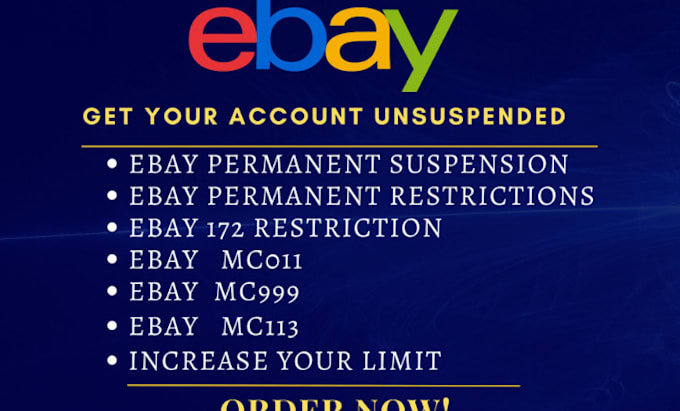 Gig Preview - Do ebay account reinstatement vero suspension mc011 mc999 reinstatement store