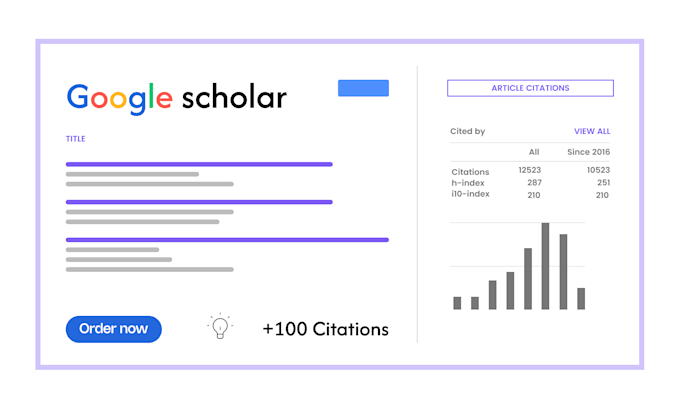 Gig Preview - Increase article citations on google scholar publication, research citation