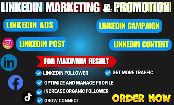 Gig Preview - Increase your linkedin SEO ads connections and followers organically, promotion