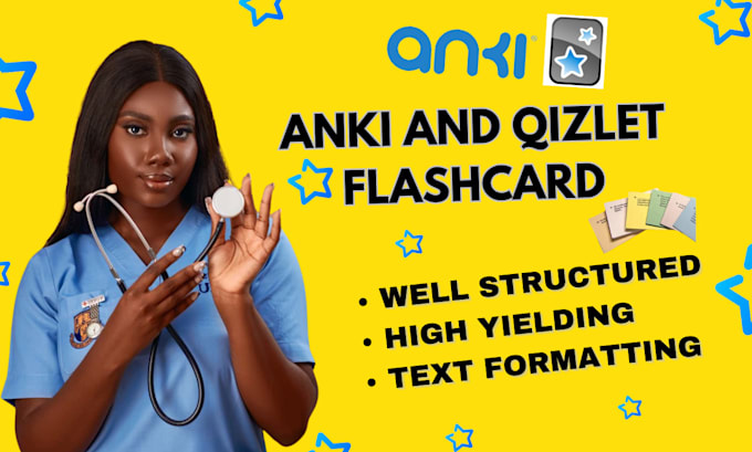 Gig Preview - Create anki and quizlet  flashcard content writing for you