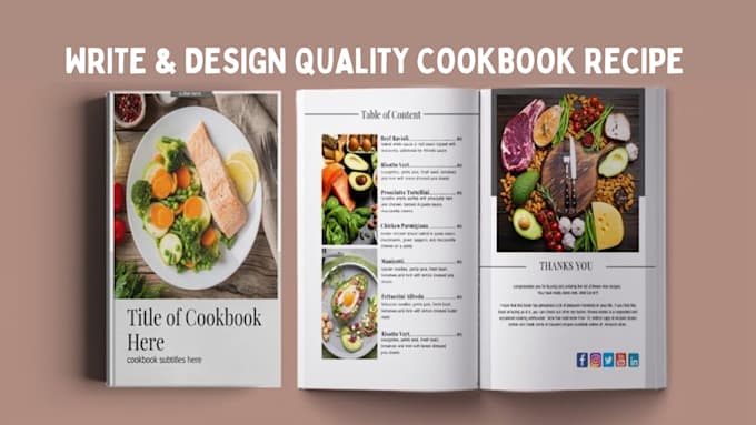 Gig Preview - Write and design high quality cookbook recipe book, cookbook formatting, ebook