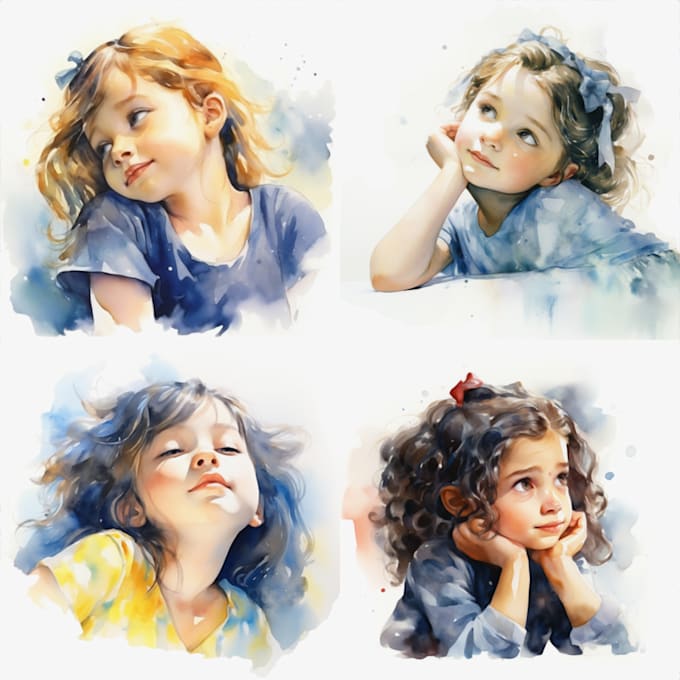 Bestseller - draw watercolor children story book illustration