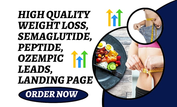 Gig Preview - Generate weight loss leads fitness leads semaglutide landing page website