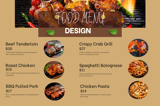 Bestseller - design an attractive restaurant menu and food flyers, posters, takeaway menus