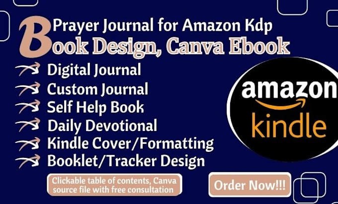 Gig Preview - Design custom digital planner, journal, prayer journal, journal cover on canva