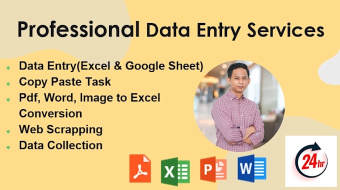 Gig Preview - Do professional data entry services accurate and fast