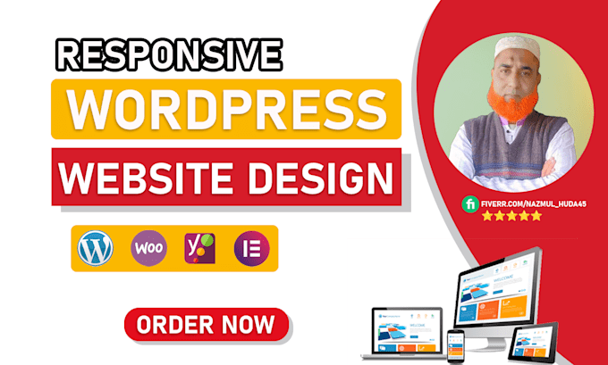 Gig Preview - Create wordpress website design, redesign wordpress business website development