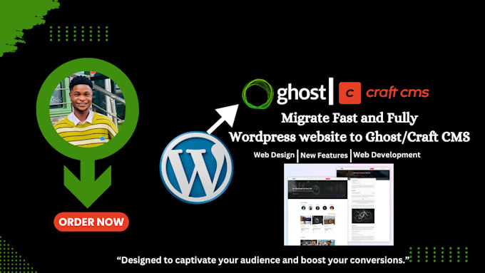 Gig Preview - Develop, migrate wordpress website or landing page to craft cms or ghost cms