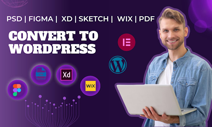 Gig Preview - Convert figma, xd, psd, figma to wordpress design using elementor pro