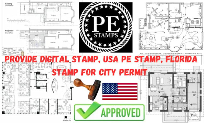 Gig Preview - Provide digital stamp, USA pe stamp, florida and montana stamp for city permit