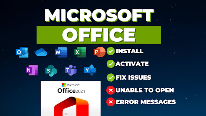 Gig Preview - Install, activate and fix microsoft office