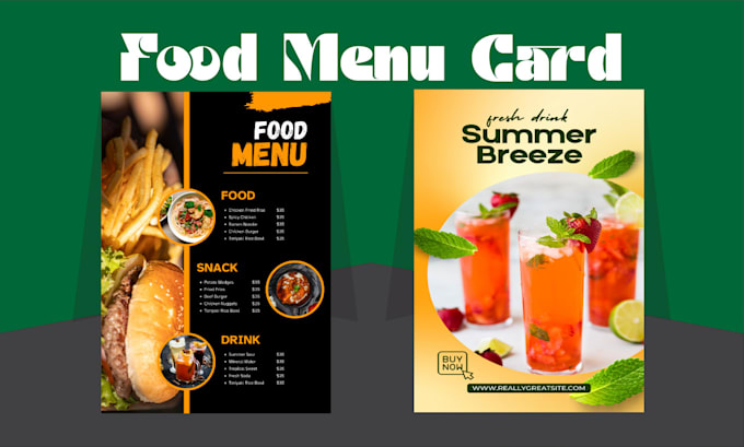 Gig Preview - Design digital restaurant  menu card, food poster, brochure, price list