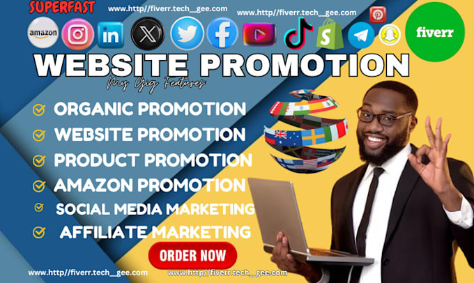 Gig Preview - Share promote advertise your website on top social media platforms amazon promo