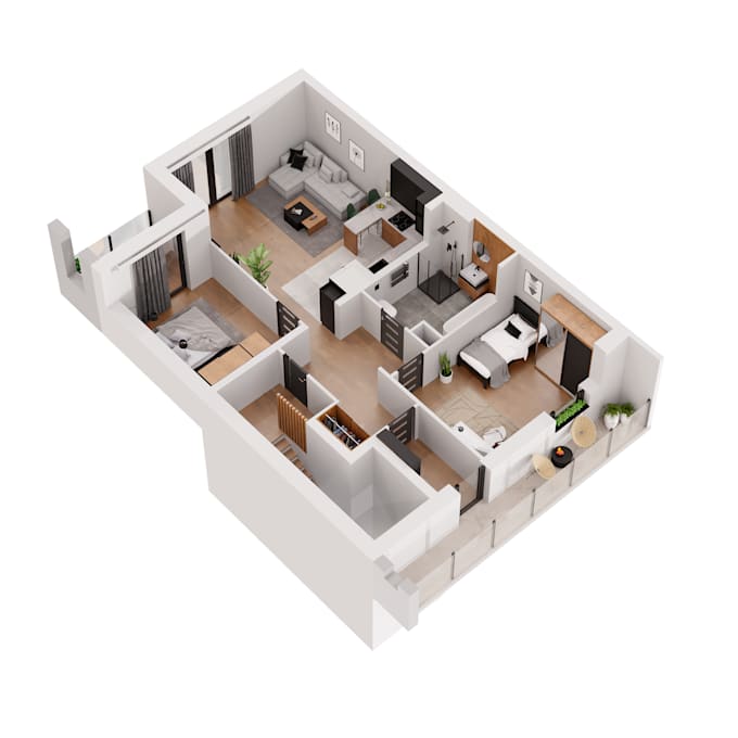 Gig Preview - Create 3d floorplan render