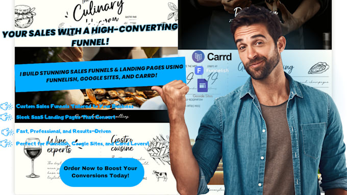 Gig Preview - Create your sales funnel on funnelish google sites carrd saas landing page