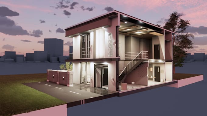 Gig Preview - Create a realistic 3d rendering architecture by revit