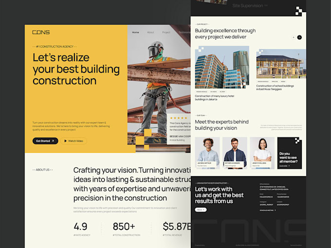 Gig Preview - Do modern contractor, super construction, interior website