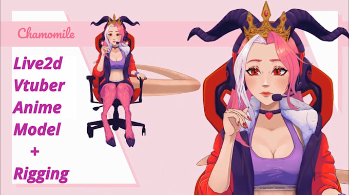 Gig Preview - Design and rig vtuber live2d model anime art vtuber rigging 2d vtuber character