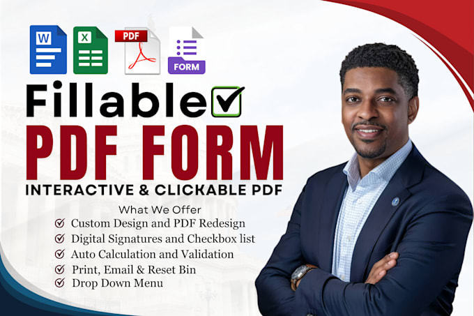 Gig Preview - Create and convert documents to fillable pdf forms, interactive and editable pdf