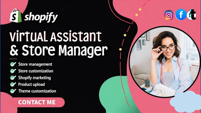 Gig Preview - Shopify virtual assistant shopify store manager shopify dropshipping