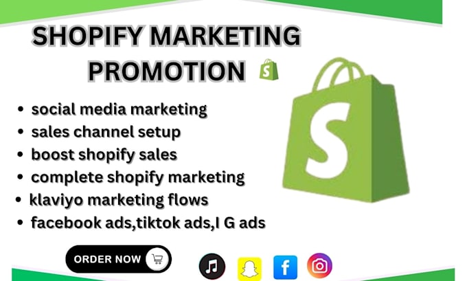 Gig Preview - Do shopify marketing ,promote ecommerce marketing to boost shopify sales,