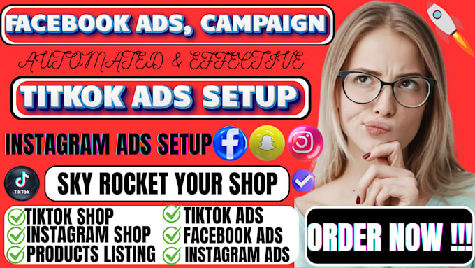 Gig Preview - Setup facebook shop tiktok shop, instagram shop tiktok ads or shopify marketing