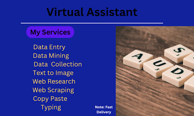 Gig Preview - Do virtual assistant data entry, web research, copy paste