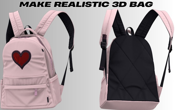 Gig Preview - Do realistic 3d bags bags 3d model bagpack 3d bag animation clo3d blender