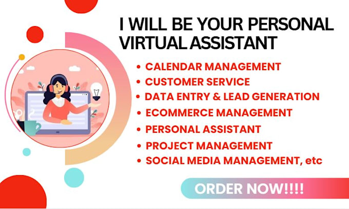 Gig Preview - Be your personal and executive virtual assistant VA and online business manager