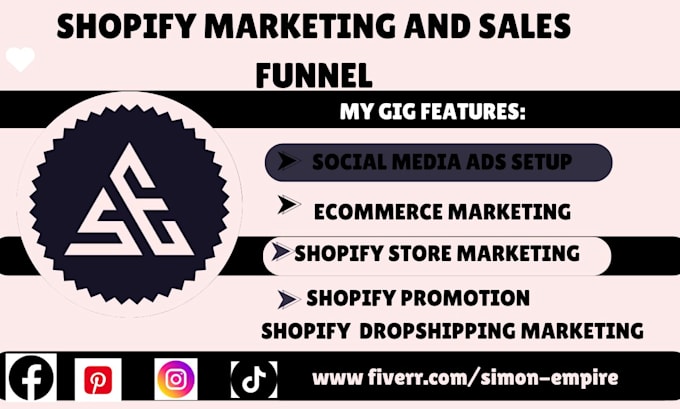 Gig Preview - Complete shopify ecommerc social media marketing product promotion online sales