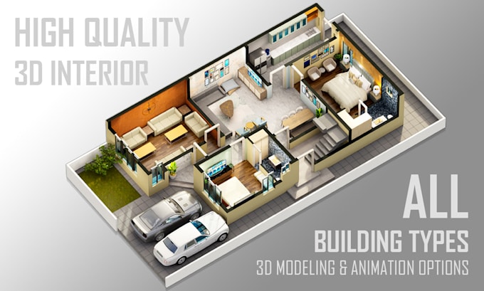 Gig Preview - Make 3d floor plan from your 2d floor plan