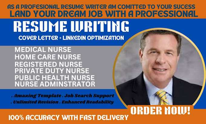 Gig Preview - Write nursing resume, medical, midwife, nursing assistant healthcare CV