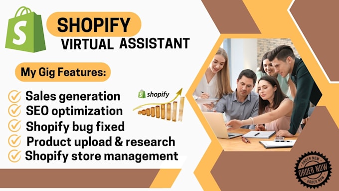 Gig Preview - Be your shopify virtual assistant, shopify manager, shopify marketing