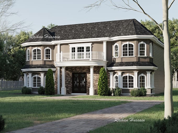 Gig Preview - Do australian house exterior facade 3d model and rendering