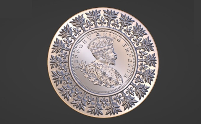 Gig Preview - Sculpt detailed 3d coin model coin bas relief ancient coin logo