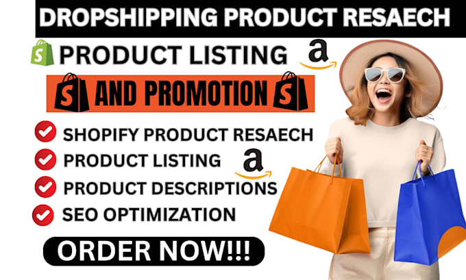 Gig Preview - Do shopify dropshiping amazon ebay wix winning products research product SEO