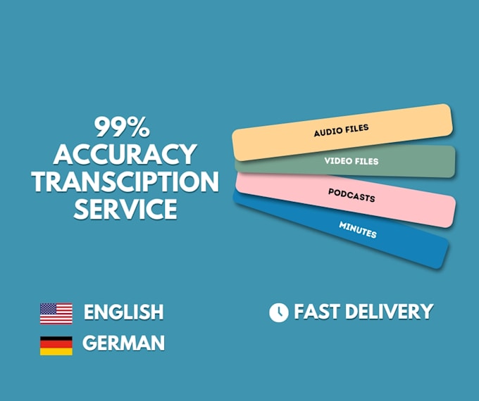 Gig Preview - Transcribe your audio, video or PDF file in record time in english and german