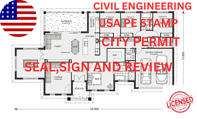 Gig Preview - Do civil engineering, ohio, colorado, virginia stamp  for city permit