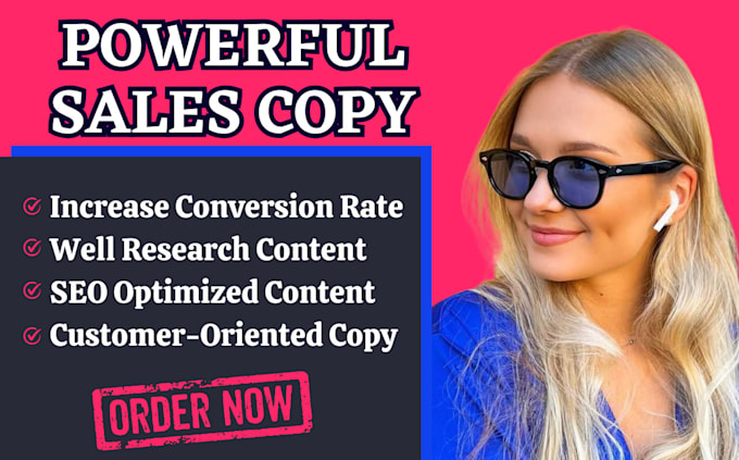 Gig Preview - Copywrite sales copy for sales page, sales funnel ads copywriting to boost sales