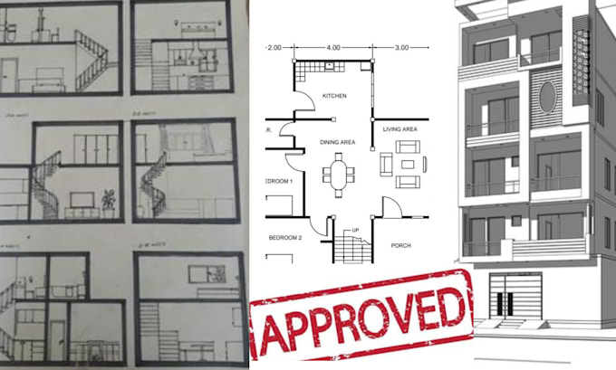 Gig Preview - Draw and stamp architectural drawing mep adu  for city permit